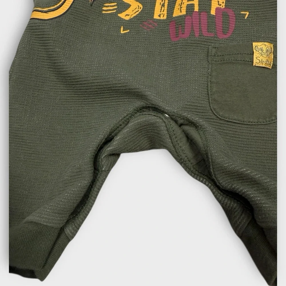 Disney Baby Primark Simba Lion King Stay Wild Green Ribbed Overalls 0-3M 62cm